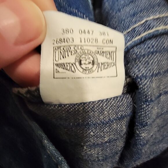 Vintage Lee Jean denim midi skirt stripe size 9 - Picture 3 of 4